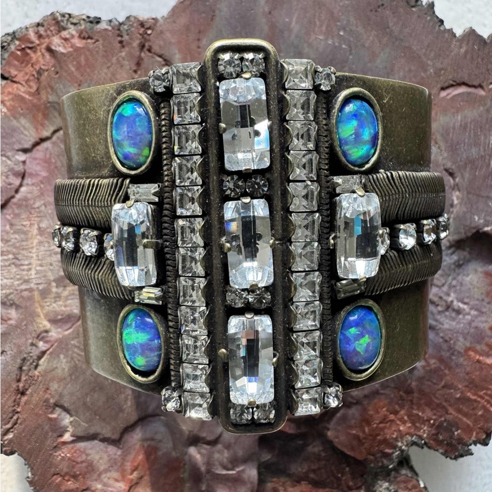 Lionette NY Matt Bracelet Arm Cuff Vintage-Inspired Crystal and Opal Amazing!